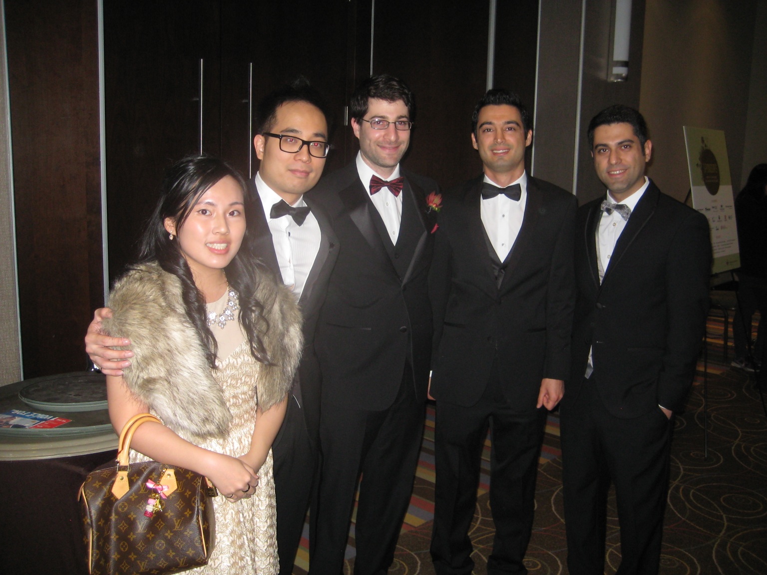 The Dworkin group at the 2015 PEO awards gala, from left to right: Emily Law, Hiep Nguyen, Prof. Seth Dworkin, Ali Khosousi, Meysam Sahafzadeh
